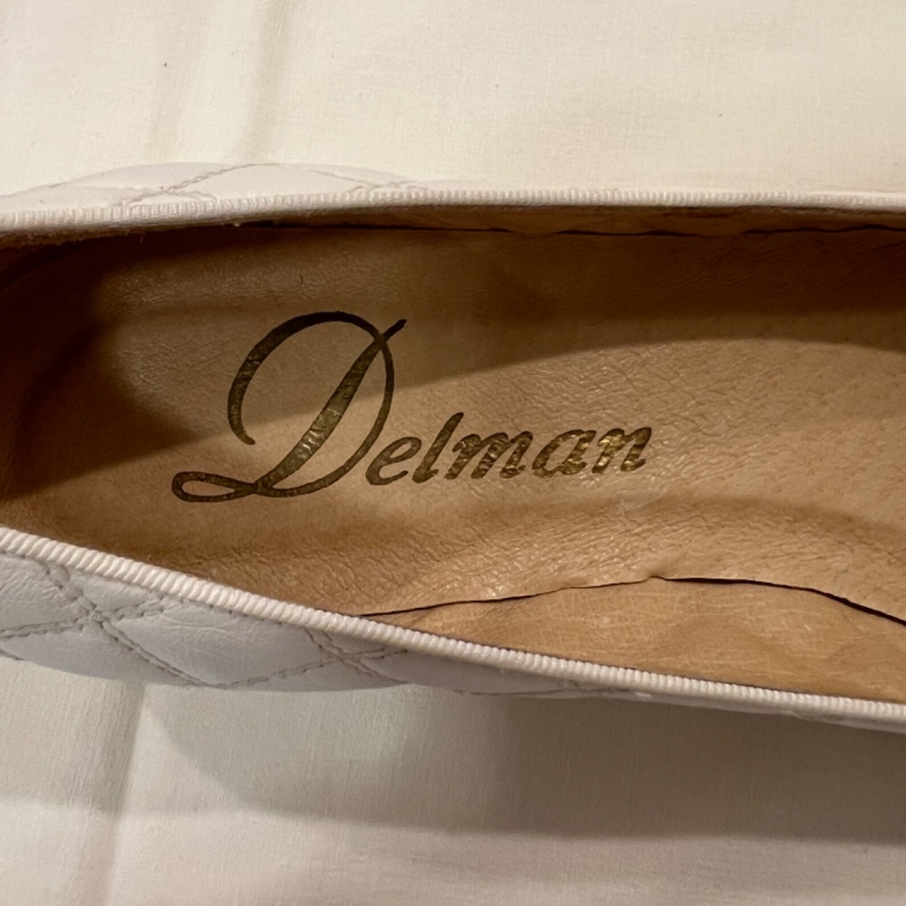 Delman Bergdorf Goodman Cream Phoenix-GN Glove Nappa Quilted Shoes--Size 10 M - Picture 14 of 16